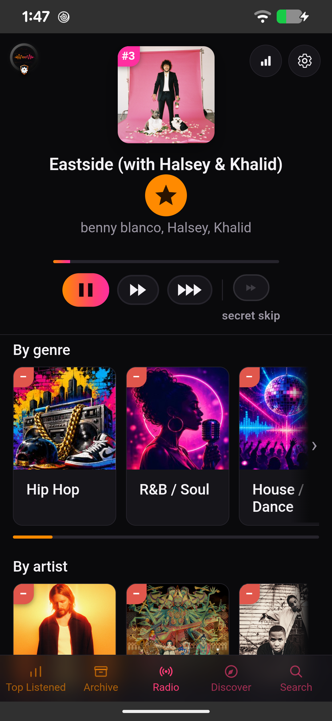 Attunify on a phone: Radio
